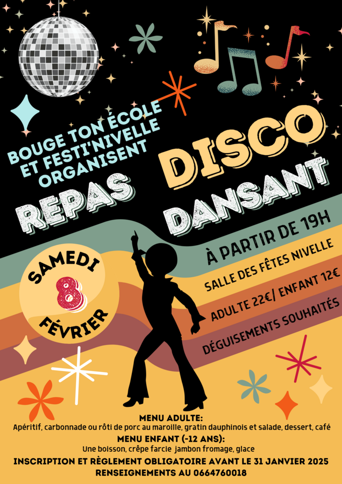 Affiche Repas Dansant Disco